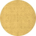 thumbnail image 1 of Ahgly Company Indoor Round Abstract Brown Modern Area Rugs, 7' Round, 1 of 4
