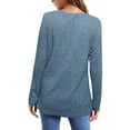 thumbnail image 4 of HAiming Womens Tops Dressy Casual Long Sleeve Crew Neck Pullover Shirts Winter Trendy Tops Basic Shirt, 4 of 7