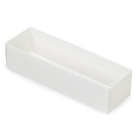 1 Row Base - 1 Unit White Macaron Cookie Box Base Single Row 2-1/2 x 8-1/4 x 2
