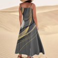 thumbnail image 5 of WTOBBY Women's Summer Dress Casual Loose Long Beach Vacation Dresses Sleeveless with Pockets, Geometric Print for Modern Style,Black L, 5 of 5