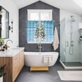 thumbnail image 3 of Blue Coastal Christmas Kitchen Curtains 63 Inch Length, Nautical Summer Beach Shell Conch Grommet Top Bedroom Living Room Curtains, Light Filtering Cafe Curtain Drapes 2 Panels Set 104''x63'', 3 of 9