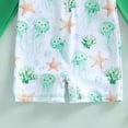 thumbnail image 5 of NIEWTR Infant Baby Boys Swimsuit One Piece Long Sleeve Rash Guard Zipper Bathing Suit Swimwear with Sun Cap Beachwear(A01-Green,6-12 Months), 5 of 7