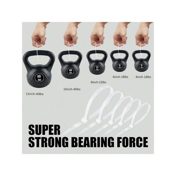 20" White Zip Ties Heavy Duty Nylon UV Resistant UL Bulk 100 PCS