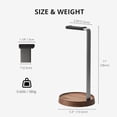 thumbnail image 5 of Soporte para auriculares de madera de nogal muso, soporte universal para auriculares con base de almacenamiento, soporte para auriculares de escritorio de madera para auriculares para juegos y auricul, 5 of 5