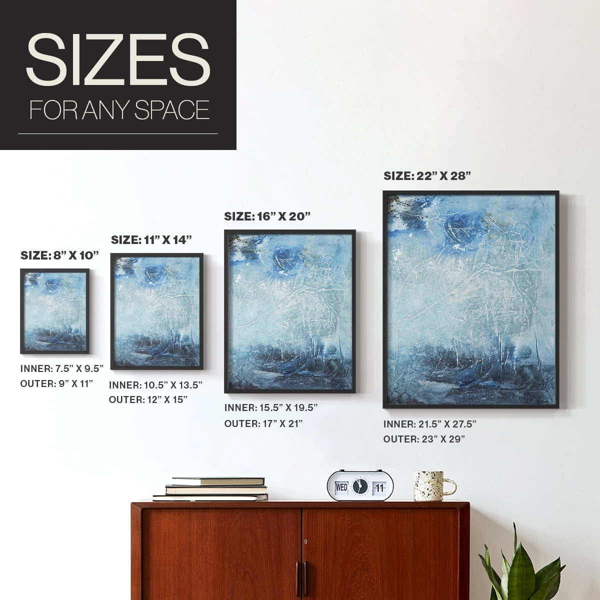 Coastal Seas IV Framed Print in Black Solid Wood Framed Print No Nail Hanging