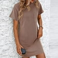 thumbnail image 1 of Konbeca Women Summer Casual Color Contrast Short-Sleeve Crew Neck Dress, 1 of 6