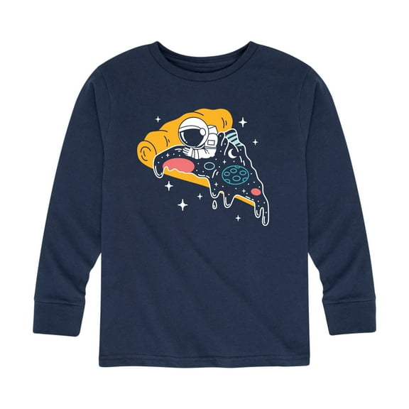 Instant Message - Space Pizza Bed - Toddler And Youth Long Sleeve Graphic T-Shirt