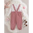 thumbnail image 4 of KIMI BEAR 3T Toddler Girl Outfit Set 4T Child Girls Winter Clothes Long Sleeves Heart T-shirt Top Overalls Set Adjustable Strap Suspender Pants 2pcs Clothing Pink, 4 of 5