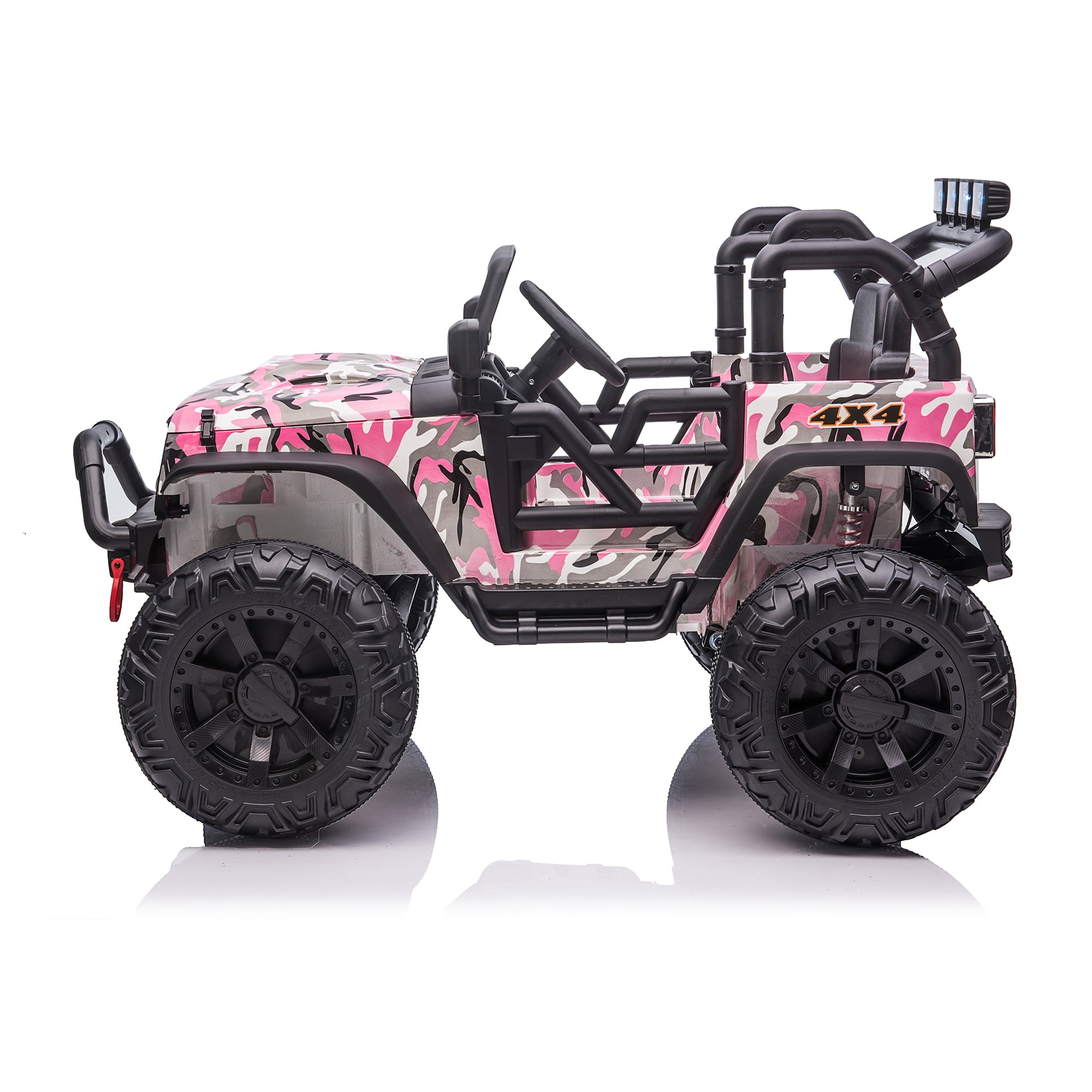 CIPACHO Kids Ride On Truck, 24V Battery Powered Toy Car with Spring Suspension, Remote Control, Camouflage Pink