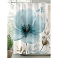 thumbnail image 2 of Watercolor Blue Flowers Shower Curtain, Vintage Background Pastoral Style Waterproof Shower Curtain Set with 12 Hooks Lightweight Washable Fabric Shower Curtains for Bathroom 72x84 Inches, 2 of 6