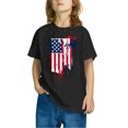 thumbnail image 2 of GERsome Unisex Kids American Flag Short Sleeve T-Shirts Boys Girls 4th of July Patriotic Crew Neck Pullover Tops, 9-10 Years, 2 of 4