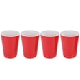 thumbnail image 1 of Tasse à eau 4 pièces, tasse à boire en céramique imitation tasse à boire réutilisable pour barbecue/maison/bureau/fête/fournitures de conduite(Rouge), 1 of 14