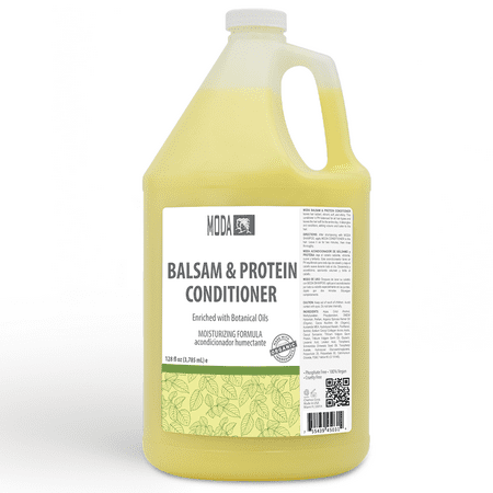 MODA - Moisturizing Conditioner for all Hair Types Balsam and Protein 128 Oz Professional - Strengthens Moisturizes Leaves Hair Soft and Shiny Adds Volume Protects Color and Restore