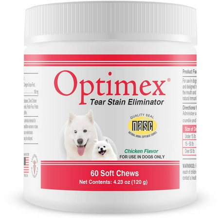 UPC: 0814087005564 | Optimex Tear Stain Natural Formula Soft Chews  60-Count Jar