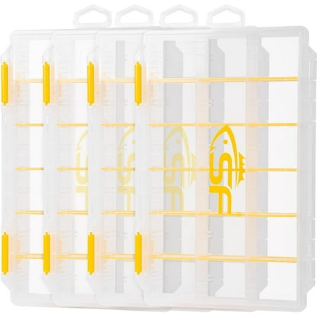 Tackle Box 3600 Plastic Tackle Trays Fishing Tackle Box Storage Organizer with Removable Dividers 4 Packs Lure Terminal Storage