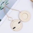 Dytern DIY 10pcs Mini Round Wood Photo Frame Picture Holder with Hanging Rope DIY Wooden Crafts