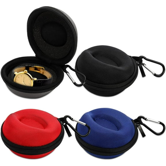 4 Pack Travel Watch Cases, EVA Single Watch Storage Box Watch Roll Organizer for Men, Wristwatches Smart Watches Display Holder Box