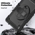 thumbnail image 3 of Case for Lenovo Tab 10.1 inch 2025 Release (TB-311FU/TB-311XU) with Screen Protector, 360 Degree Rotating Kickstand Hand Strap Heavy Duty Shockproof Cover with Shoulder Strap, Black, 3 of 7