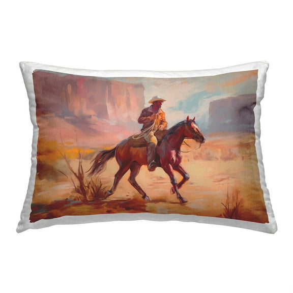 Stupell Industries Cowboy Desert Landscape Decorative Printed Throw Pillow, 14 x 20