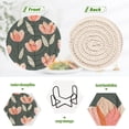 thumbnail image 4 of Simple Floral Pattern Drink Coasters with Holder Absorbent Coaster for Coffee Table Room Decor 6 Pack, 4 of 7