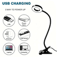 thumbnail image 2 of DAYBETTER LED Clip On Desk Lamp, 3 Light Modes & 10 Brightness Levels, 360° Flexible Neck Reading Light, USB Plug-in Clamp Lamp, for Home, Office, Study, Craft (Black), 2 of 7