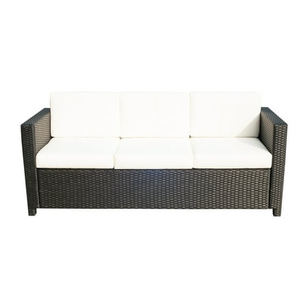 Deluxe 3 Seat Rattan Wicker Sofa Garden Outdoor Patio Furniture With Cushion Black Canada