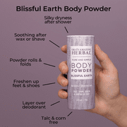Talc Free Body Powder for Women, Dusting Powder, Cornstarch Free Talcum Powder, Grounding Relaxation Scent, Essential Oils Lavender, Vetiver, Clary Sage, Ora’s Amazing Herbal, Blissful Earth 2.5 oz