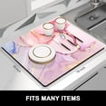 thumbnail image 3 of Dish Drying Mat, 16x18" Marble Style Absorbent Drying Mat for Kitchen Counter, Cute Heat Resistant Dish Drying Pad Anti-Slip Dish Mat Drying Kitchen Mat, Dish Rack Mats for Bar Counter, Pink, 3 of 6
