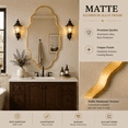thumbnail image 3 of Fahomiss Modern 20" x 36" Scalloped Wall Mirrors - Bathroom Wall Mounted Mirrors for Wall Art Decor, Home Mirrors for Wall W/ Aluminum Frame for Bedroom & Living Room,Rose Gold, 3 of 12