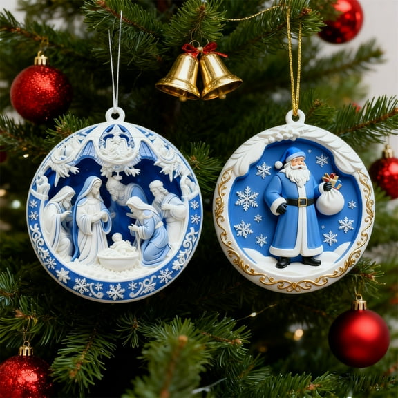 Christmas Decoration under $5! Xqxayjr 2D Acrylic Christmas Decorations, 8cm Holiday Ornaments for Tree and Wall, Festive Acrylic Baubles for Xmas Decor, Lightweight Christmas Hanging Pendants