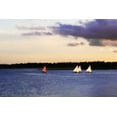 thumbnail image 2 of Alan Hausenflock 14x11 White Modern Wood Framed Wall Art Titled - Sunfish Sailors II, 2 of 5