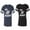 Men Navy / Women Black, variant on Mr.Mrs. Never Always Right Unisex Couple Matching Cotton Jersey style T-Shirt Contrasting stripes on sleeves (Men Navy / Women Black) (Men S / Women S)
