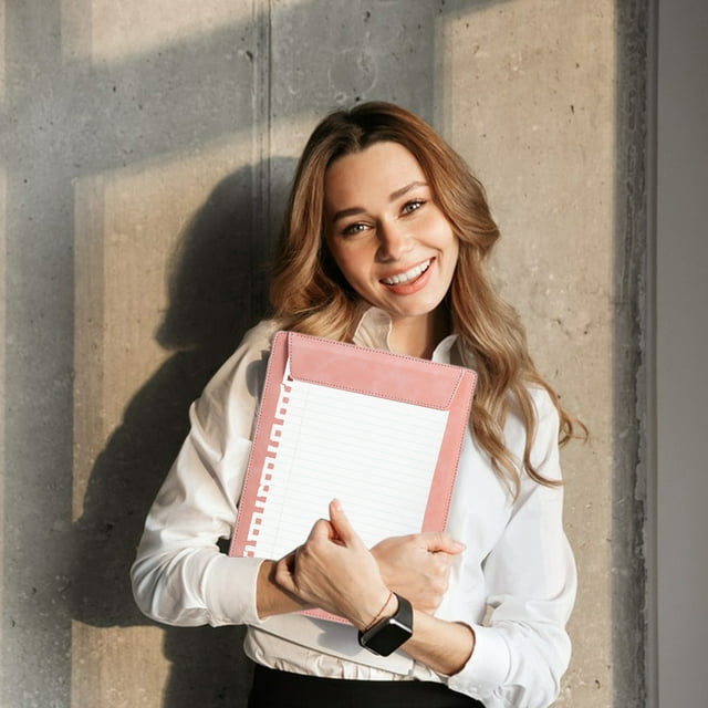 COM1950s A4 Magnetic Clipboard with Writing Pad and Folder Clamp, Vertical Design for Easy Document Organization, Leather-Like Surface Durable and Eco-Friendly, Ideal for Office and Home Use