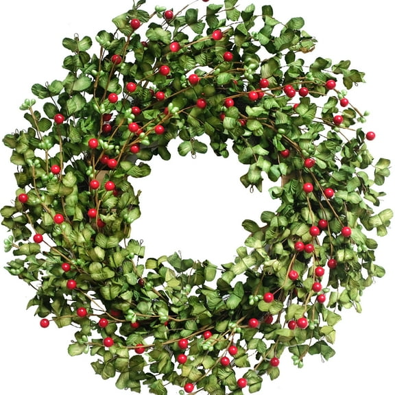 Spring Wreaths for Front Door, 22 Inch Large Outdoor Wreath , Winter Artificial Wreath for Indoor Window Wall Fireplace Holiday Decor