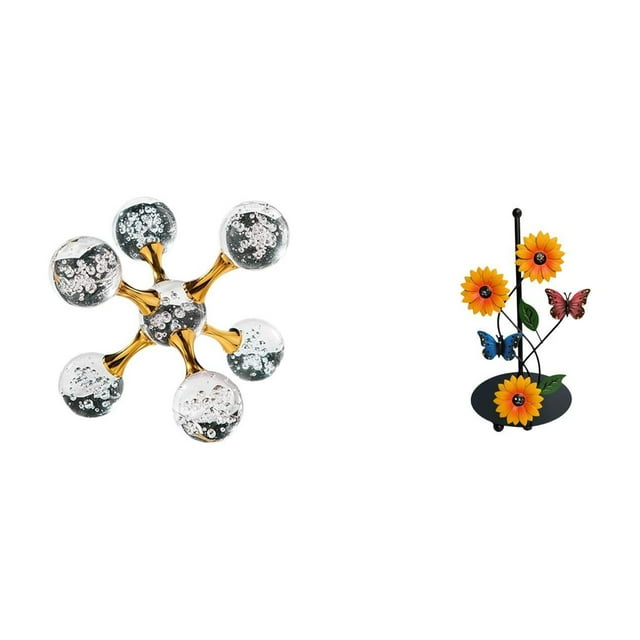 Figura esférica de escritorio con soporte para papel higiénico. Decoración de estante. Material: vidrio y hierro. Diseño único. Ideal para el hogar, l