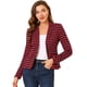thumbnail image 1 of INSPIRE CHIC Blazer a rayas con cierre de botón y bolsillo con solapa con muesca para mujer rojo azul M, 1 of 6