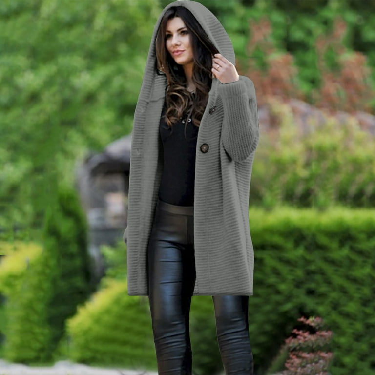 Loose Knit Pure Color Long Sleeve Outwear Loose Knit Pure Color Long Sleeve Outwear