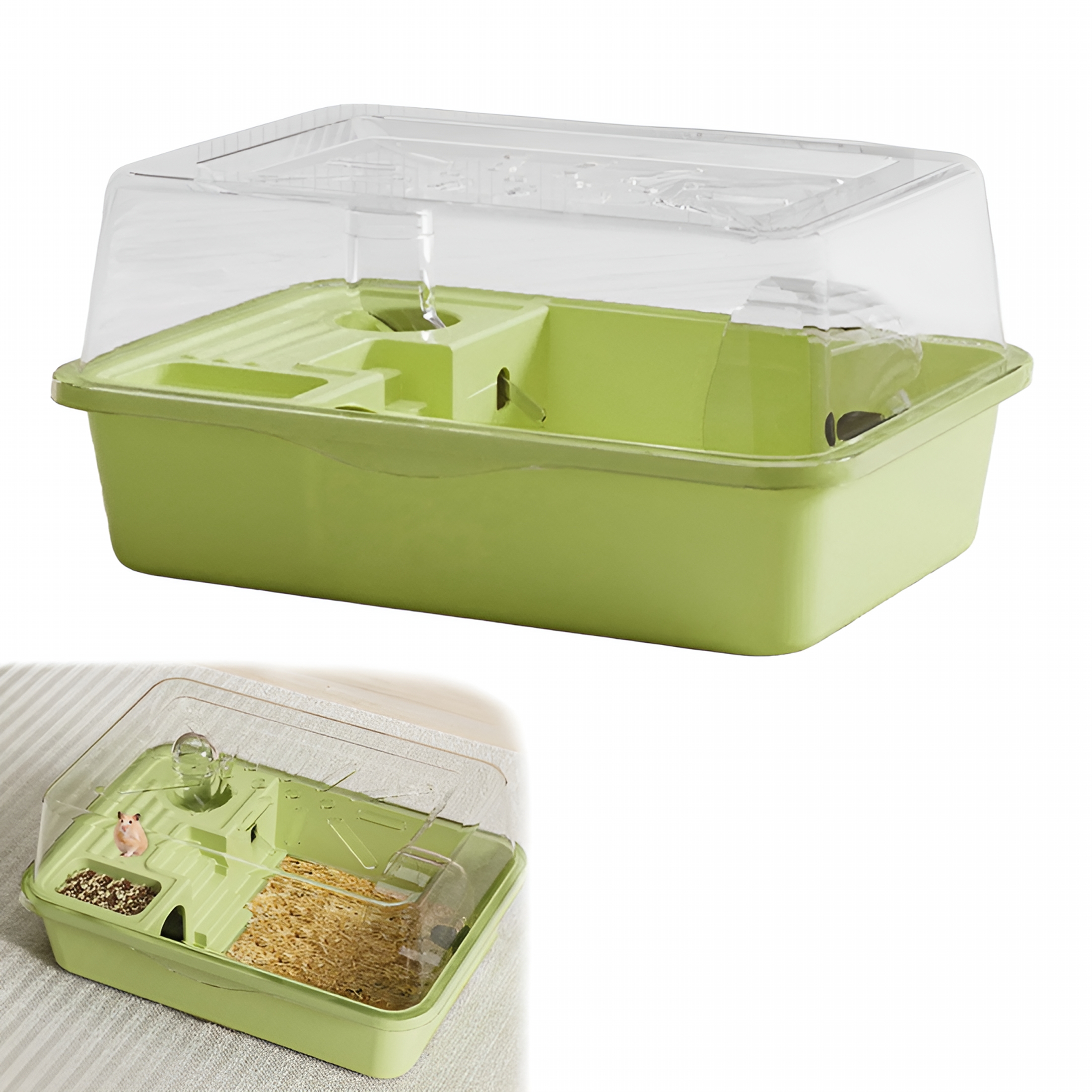 ACDANC Large Hamster Cage Top Openable Guinea Pig Cages with Water Bottle Exercise Wheel Double Layer Small Animals Playing House for Bunny Mice Hedgehog Bunny House