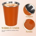 thumbnail image 6 of KONTONTY Lightweight Orange Stainless Steel Tumbler - Metal Cup for Coffee, Tea, Travel & Outdoor Use, 6 of 8
