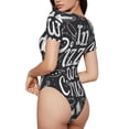 thumbnail image 2 of Yiaed In Pizza We Crust Art Print Women's Waist-Cinching Short-Sleeved Onesie,Elastic Onesiet,Snaps At Bottom,Easy To Put On And Take Off for Wome Bodysuit-Medium, 2 of 7