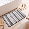 thumbnail image 3 of A Concise Colorful Striped Faux Pashmina Floor Mat Bathroom Sink Area Skidproof Mat Living Room Entryway Doormat Absorbent Anti Slip Rug 23.62X15.75 Inches, 3 of 6