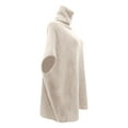 thumbnail image 5 of GBSYEWXS Women Sweater High Neck Long Sleeve Pullover Soft Solid Color Sweater Autumn White, 5 of 5