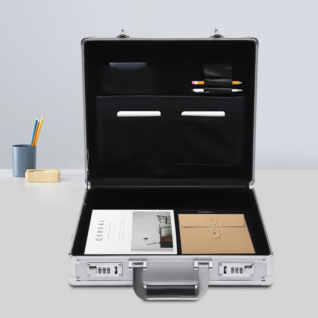 Miumaeov Locking Briefcase Hard Laptop Case Aluminum Alloy Business