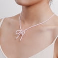 thumbnail image 4 of Collar de mujer con lazo de cristal y personalidad retro dulce con temperamento de súper hada, 4 of 6