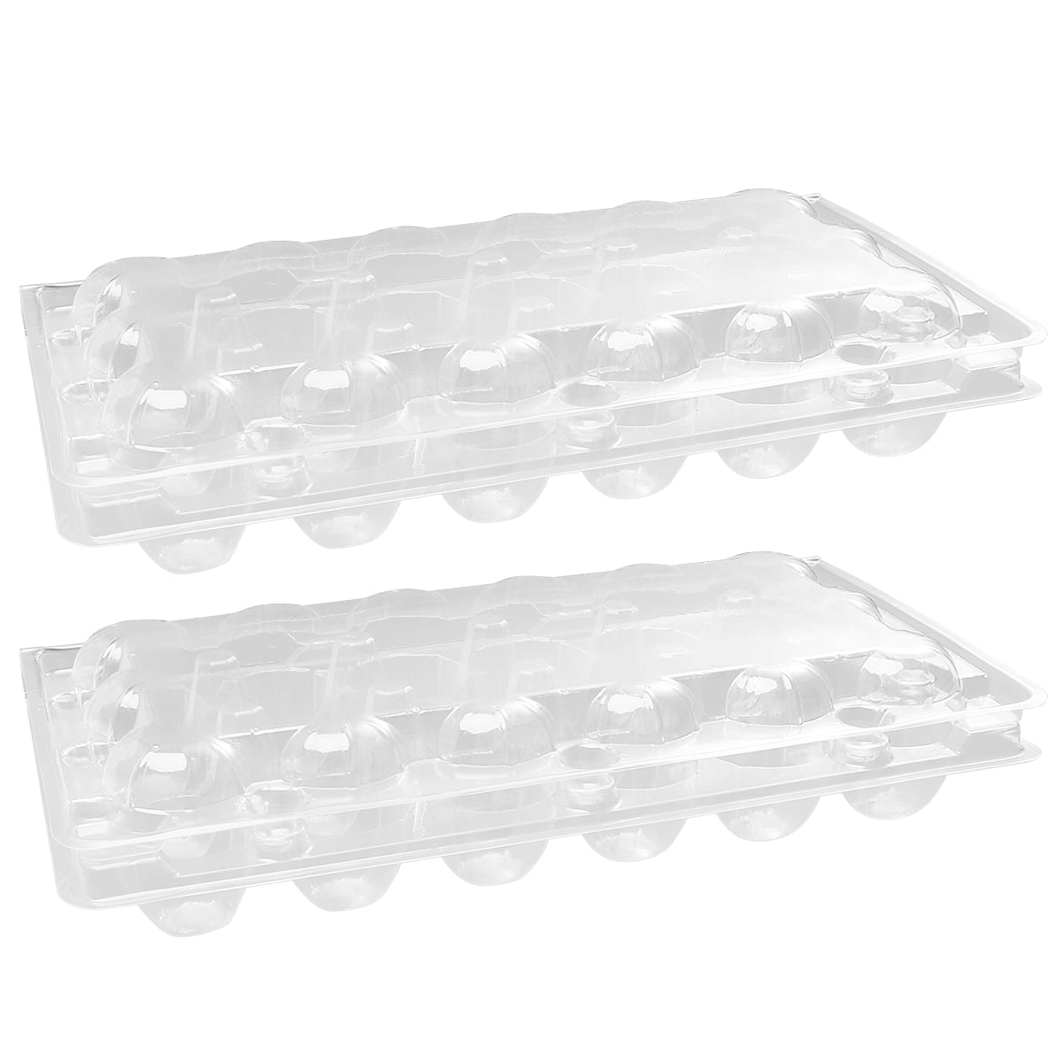 OUNONA Transparent PVC Quail Storage Carton Holder with 18 Grids, Holds 50pcs for Home Organization