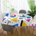 thumbnail image 3 of Yayeee Tablecloths 54" x 54" Rectangle Wrinkle Resistant Party Table Cover, Yellow Retro Shapes, 3 of 8