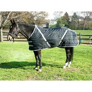 Snuggie Quilted Pony Stable Blanket 66In Black/Sil