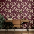thumbnail image 3 of S4sassy Self-Stick Decorative Wallpaper, Blossom Print Wall Paper, Textured Vinyl Waterproof Contact Paper, Burgundy, 25"x240"inch Removable Renter Friendly Wall Covering For Bedroom, Dining room, 3 of 9