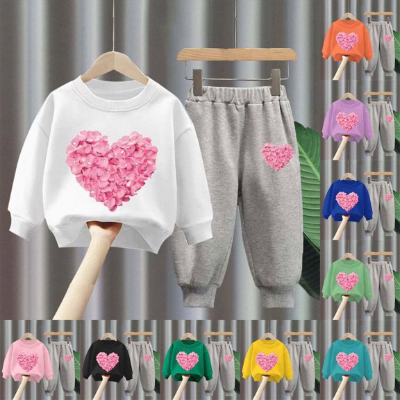 2-3 Years Child Baby Girl Outfits Shirt Pants Fall Winter Clothes Long Sleeved Sweatshirt Pants Casual Two Piece Set Girls Blue Tracksuit