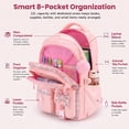 thumbnail image 6 of Girls Backpack Lightweight Waterproof Bookbag with Reflective Straps, Kids School Bag with Coin Purse & Cute Pendant Middle School for Grades 1-5, 6 of 11